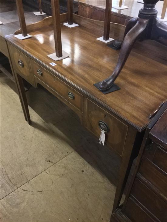 19C mahogany writing-cum-dressing table, fitted three drawers